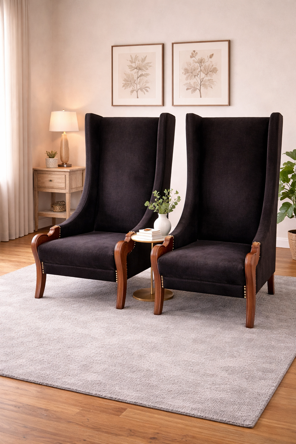 Crown High-Back Accent Chair (Teak Wood)